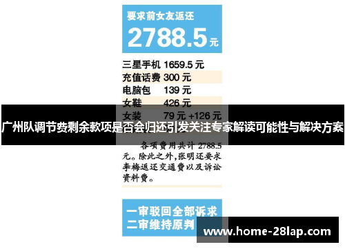 广州队调节费剩余款项是否会归还引发关注专家解读可能性与解决方案